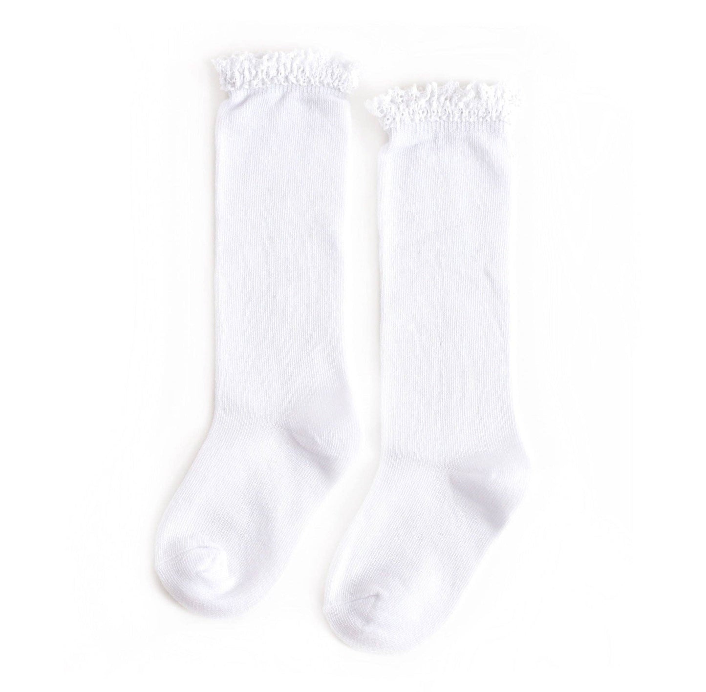 White Lace Top Knee High Socks: 0-6M