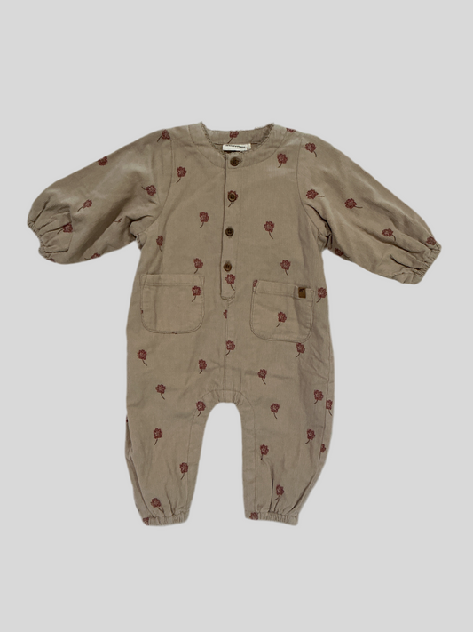 Corduroy Floral Jumpsuit