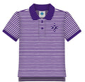 Furman purple and white striped polo