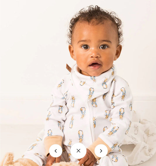 Peter Rabbit Neutral Zip Up Romper