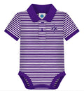 Furman purple/white striped polo bodysuit