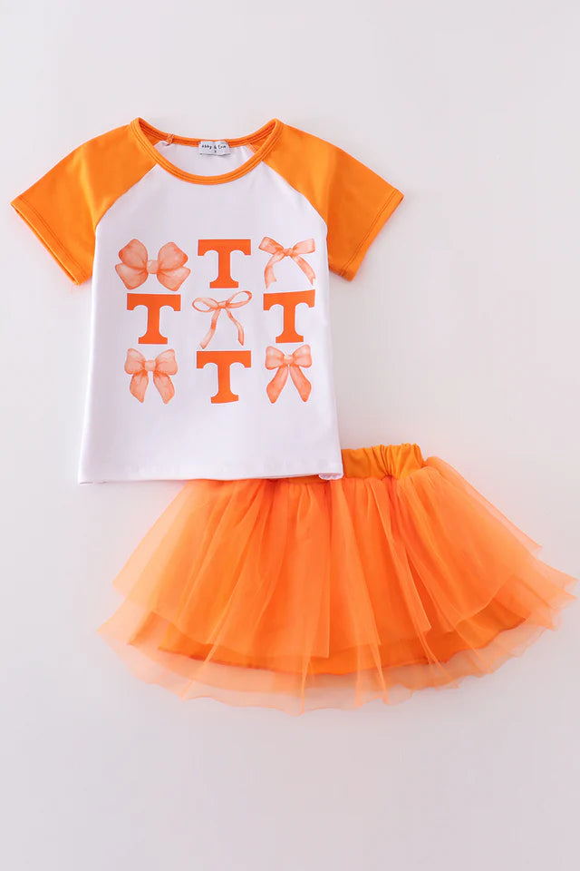 Tennessee bow girl skort set - Wild Lapin Children’s Boutique