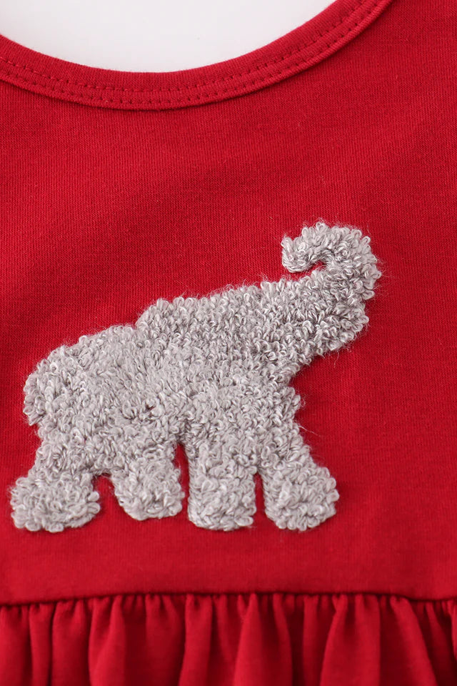 Alabama elephant french knot ruffle short set