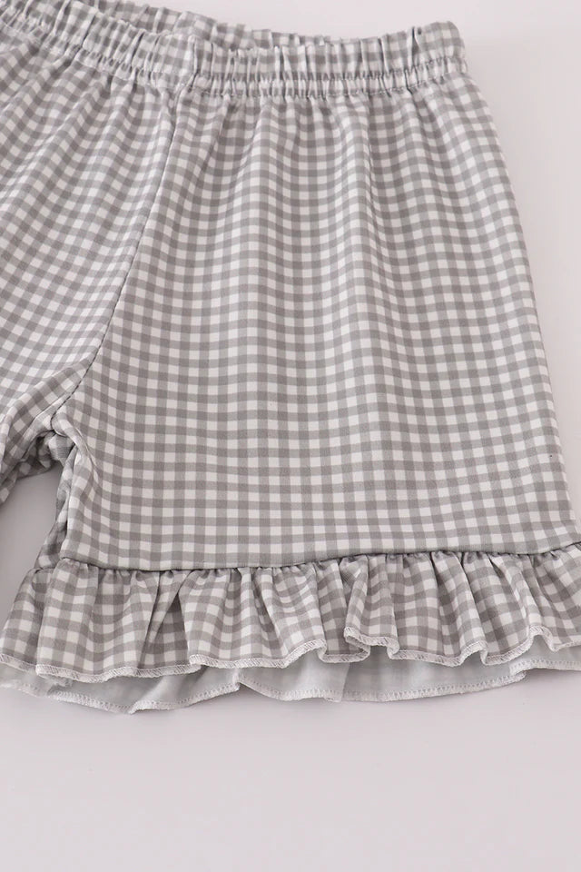 Alabama elephant french knot ruffle short set - Wild Lapin Children’s Boutique