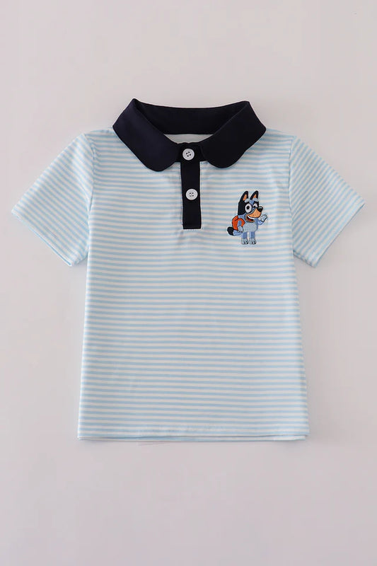Bluey character embroidery button down shirt