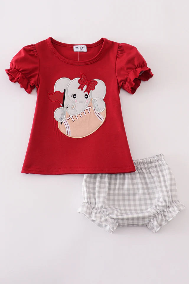 Alabama Elephant Football Bloomer Set - Wild Lapin Children’s Boutique