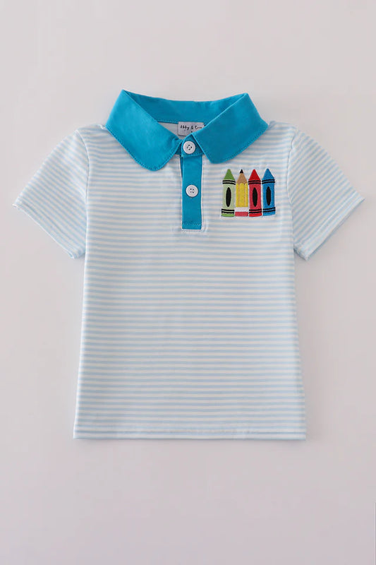 Blue Stripe Crayon Polo