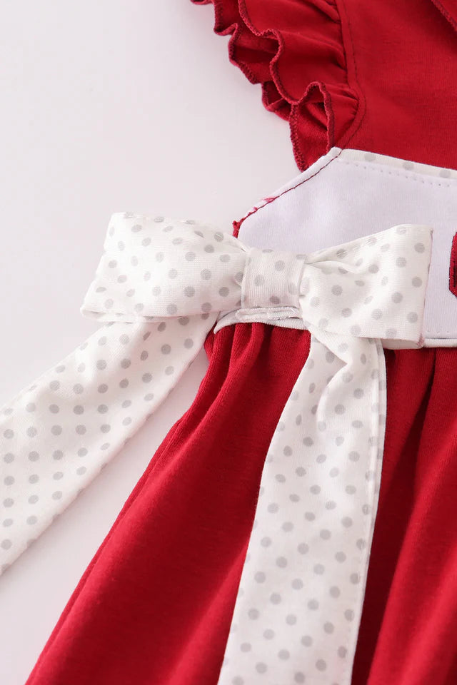 Gamecocks Embroidery Ruffle Dress - Wild Lapin Children’s Boutique