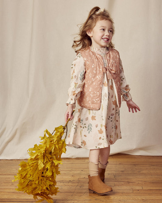 YSE rayon twill falling leaves dress