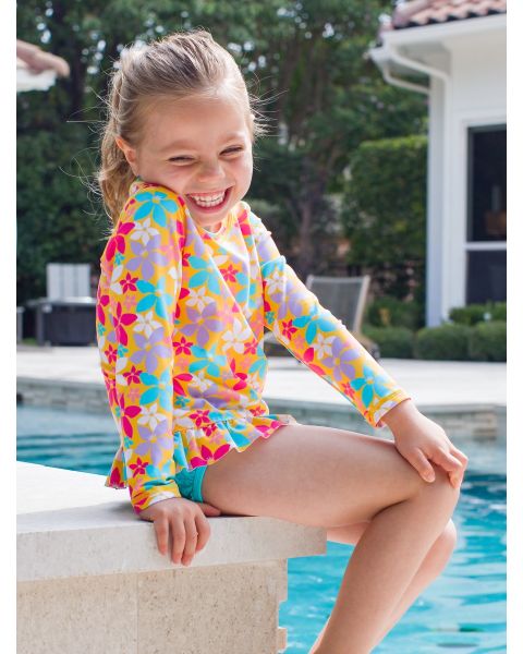 Endless summer floral long sleeve one piece rash guard