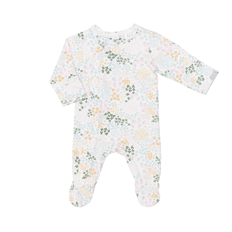 Strawberry Cotton modal zipper footie