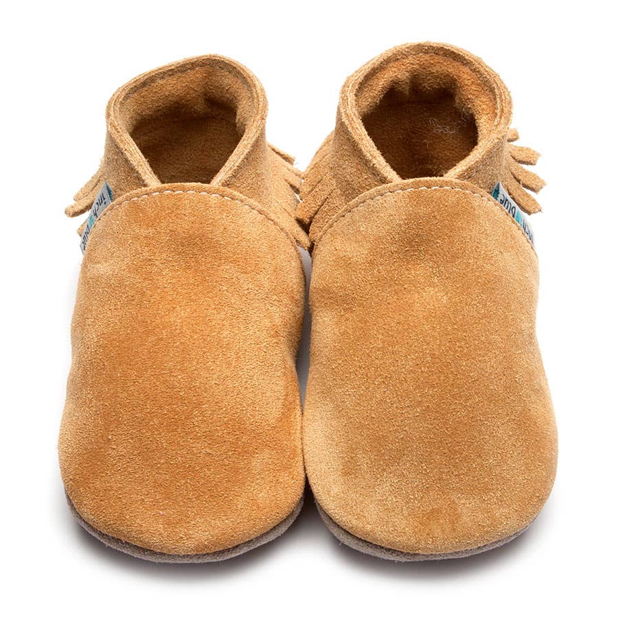 Inch Blue Moccasin Tan Suede Shoes