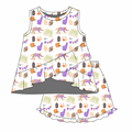 Rosie Ruffle Back Top with Sadie Claire Shorts - Tiger Paws