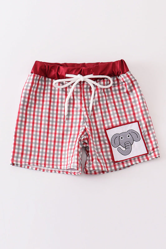 Alabama Elephant Embroidery Swim Shorts