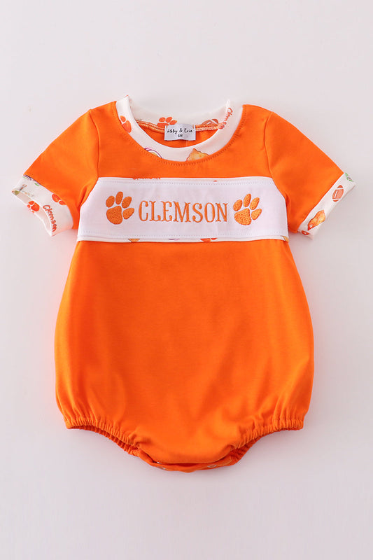 Orange Clemson Embroidery Bubble
