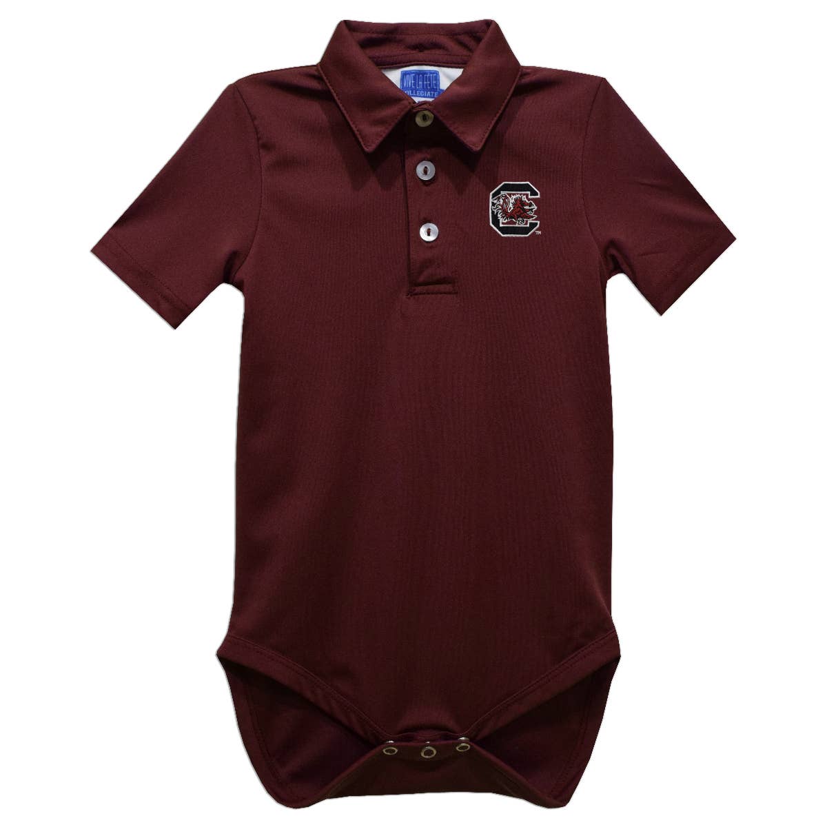 South Carolina Gamecocks Embroidered Maroon Polo Onesie - Wild Lapin Children’s Boutique