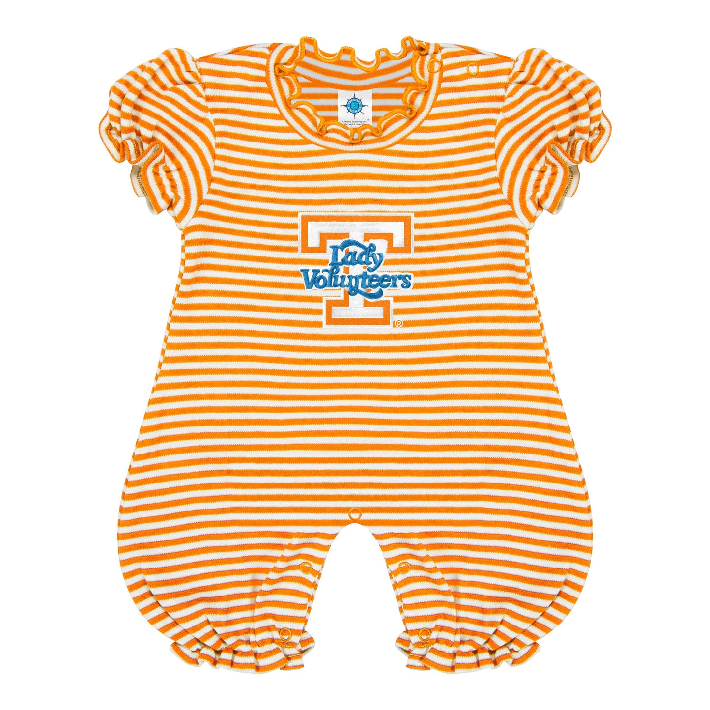 Tennessee Volunteers Striped Infant Puff Sleeve Romper: Power T