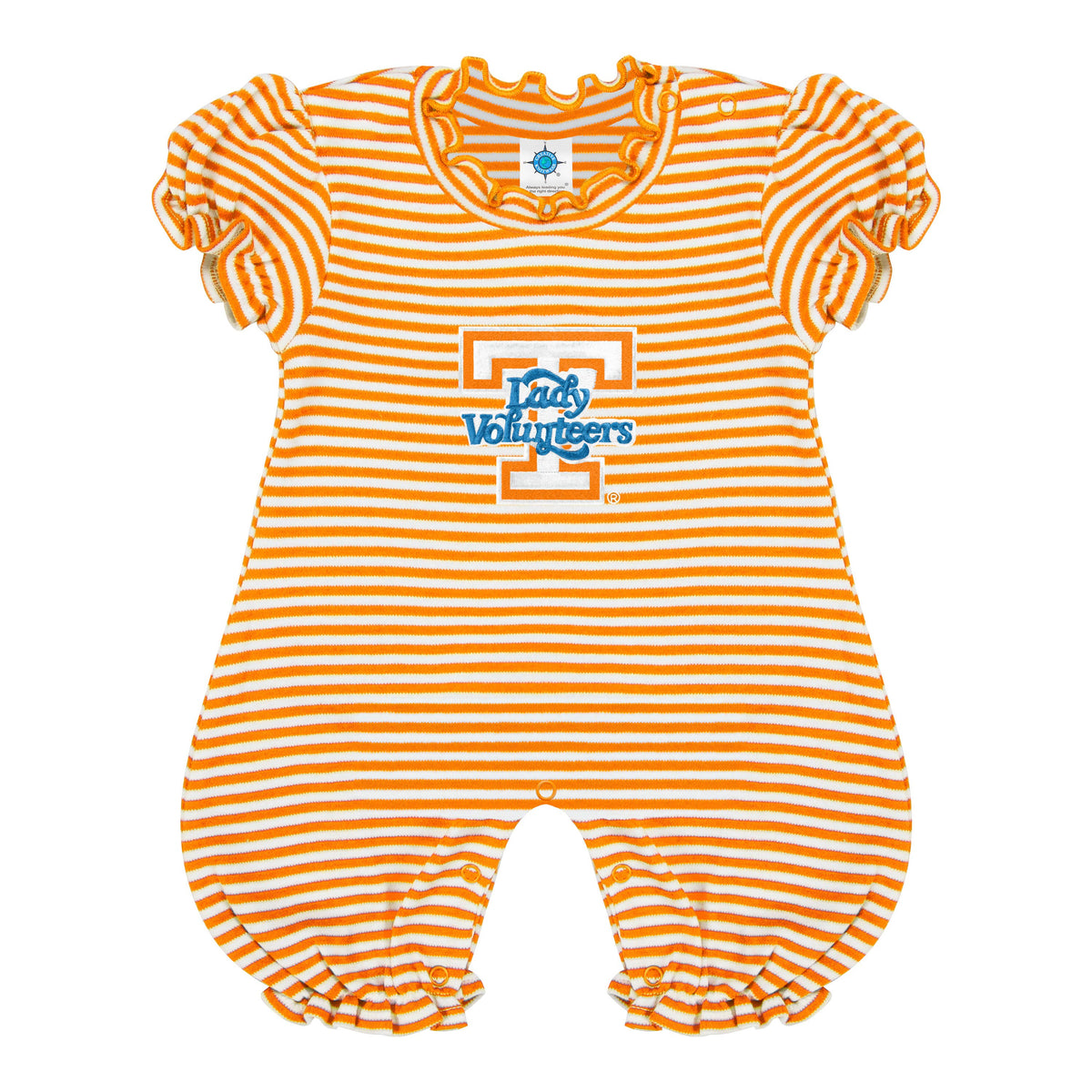 Tennessee Volunteers Striped Infant Puff Sleeve Romper: Power T
