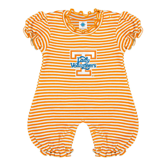Tennessee Volunteers Striped Infant Puff Sleeve Romper: Power T