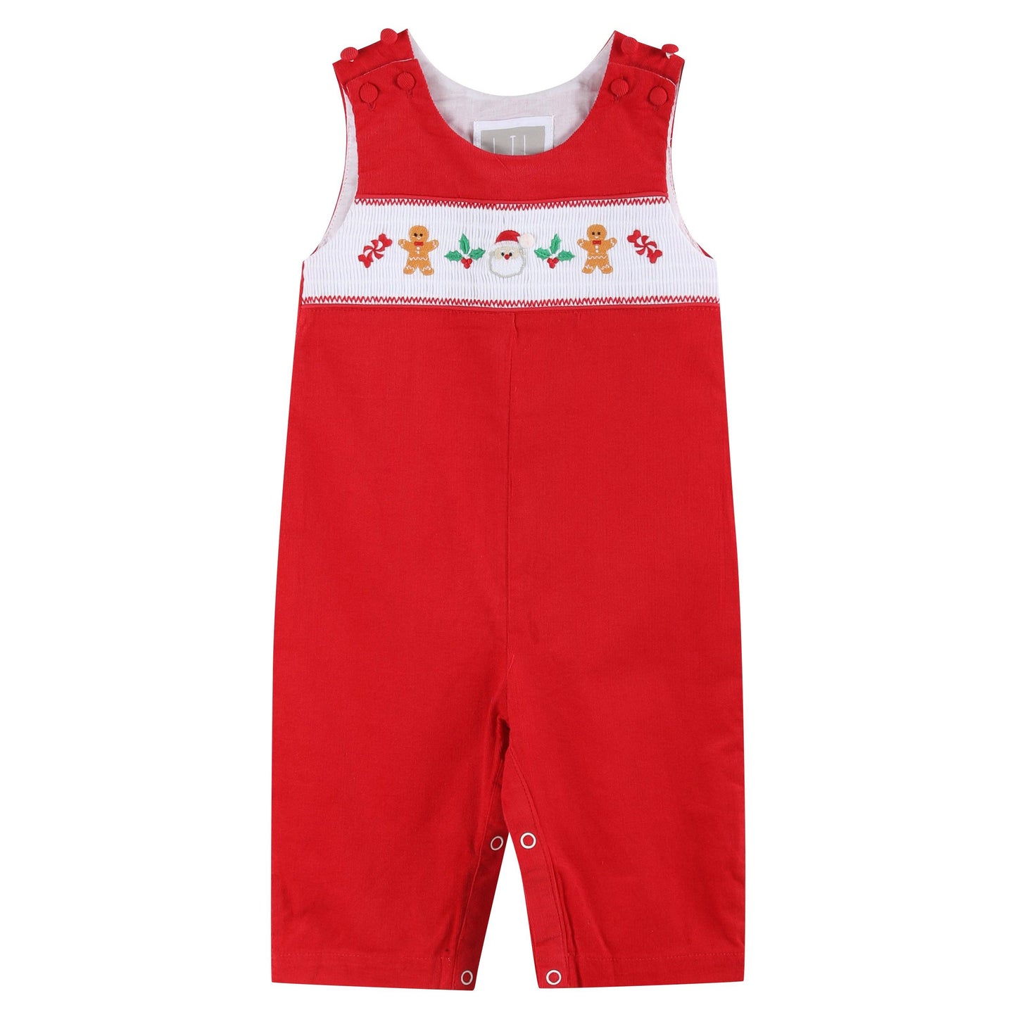 Red Velvet Christmas Smocked Overalls: