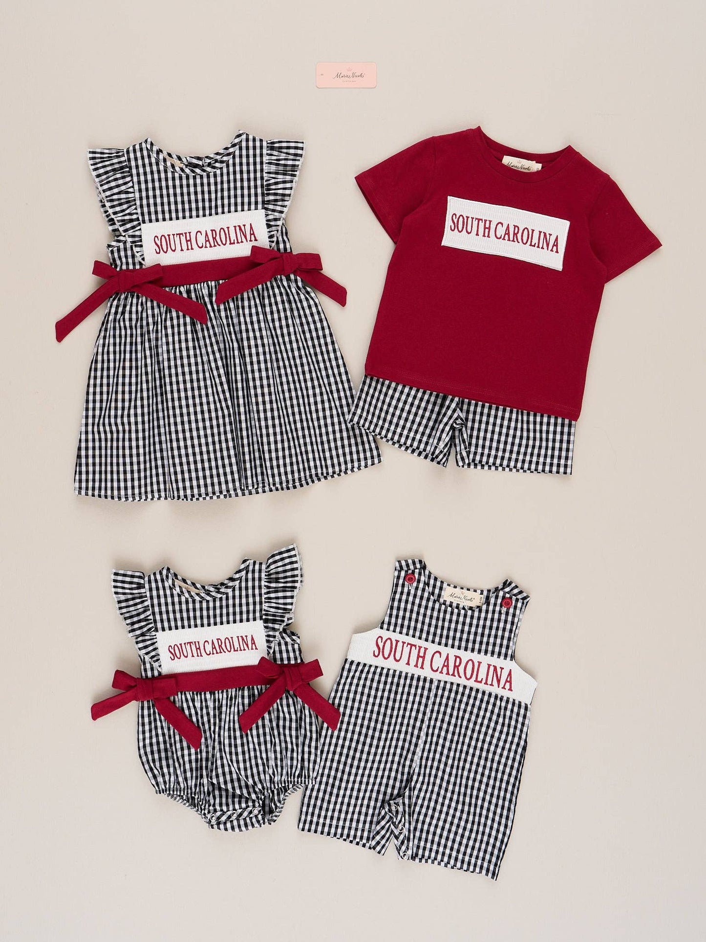 South Carolina Smocked Gingham Outfit