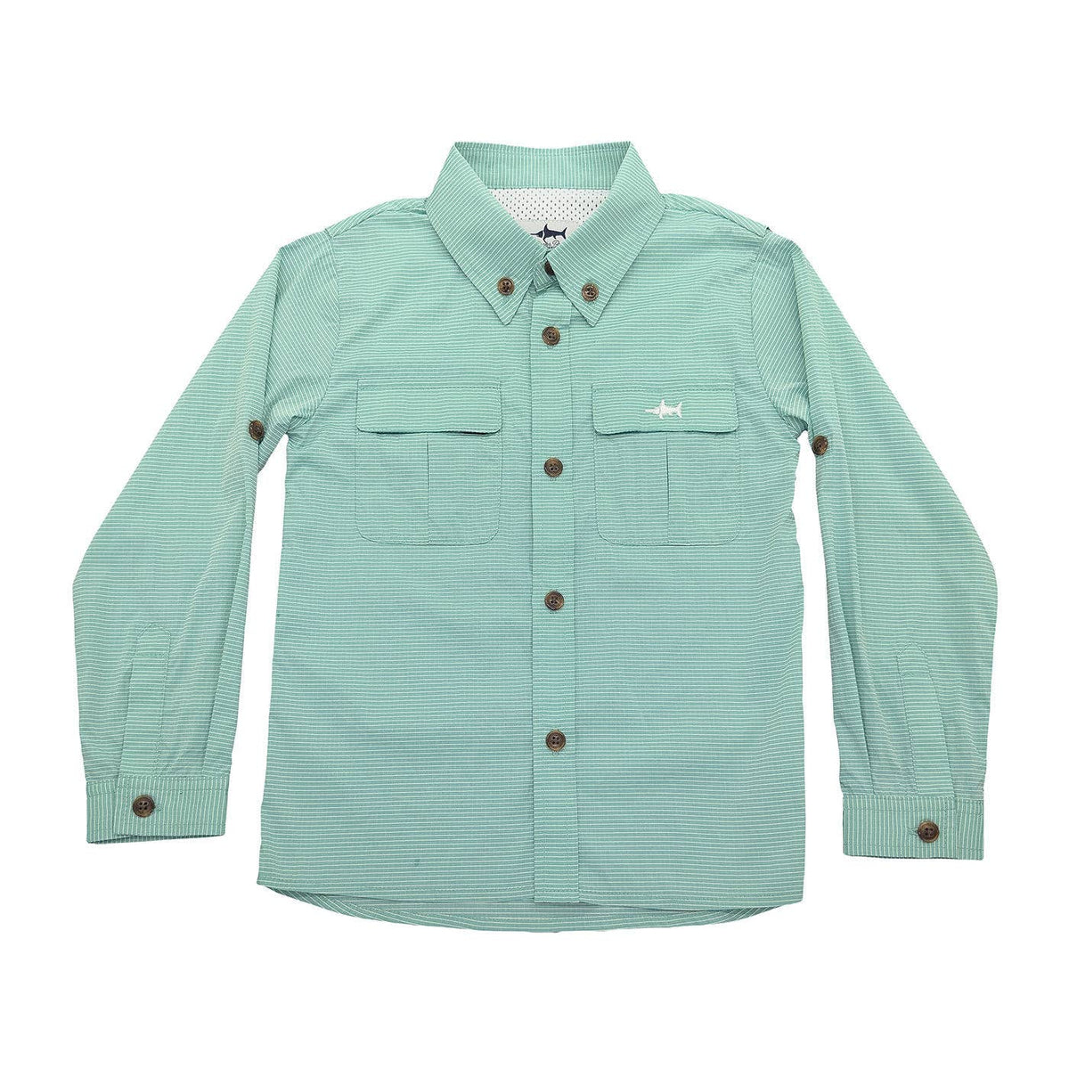 Flagler Performance Fishing Shirt Green Stripe: Green Stripe