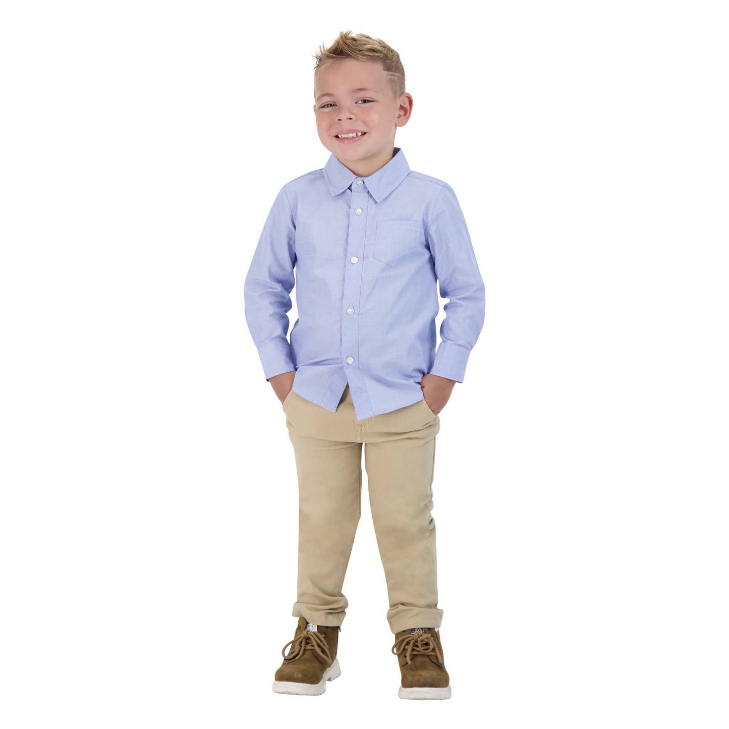 Boys Toddler Blue Chambray Button-down Shirt