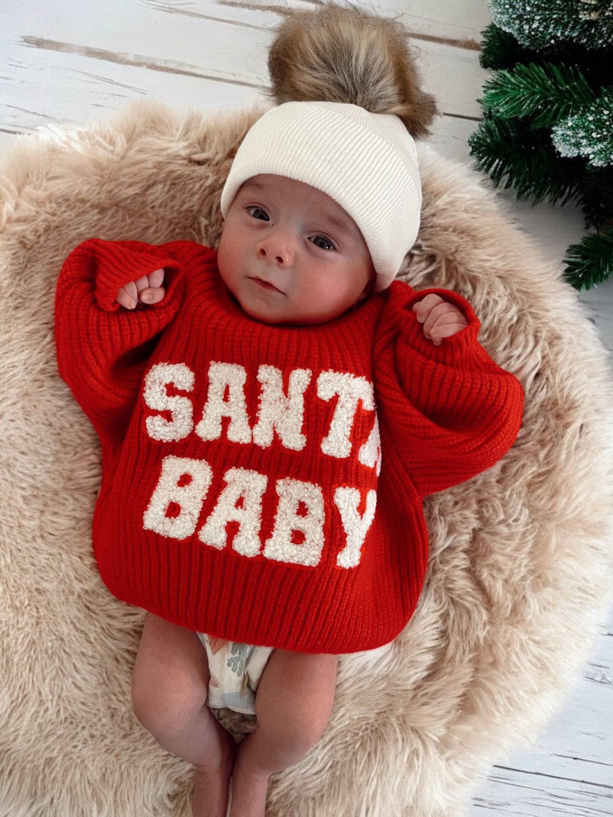 Knit Sweater, Santa Baby: 0 - 6 mo.