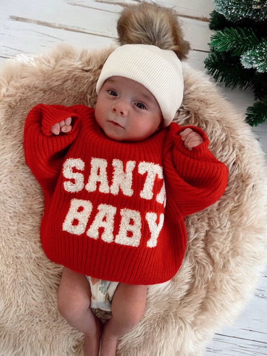 Knit Sweater, Santa Baby: 0 - 6 mo.