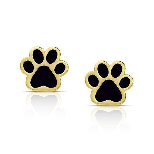 Dog Paw Stud Earrings: Purple