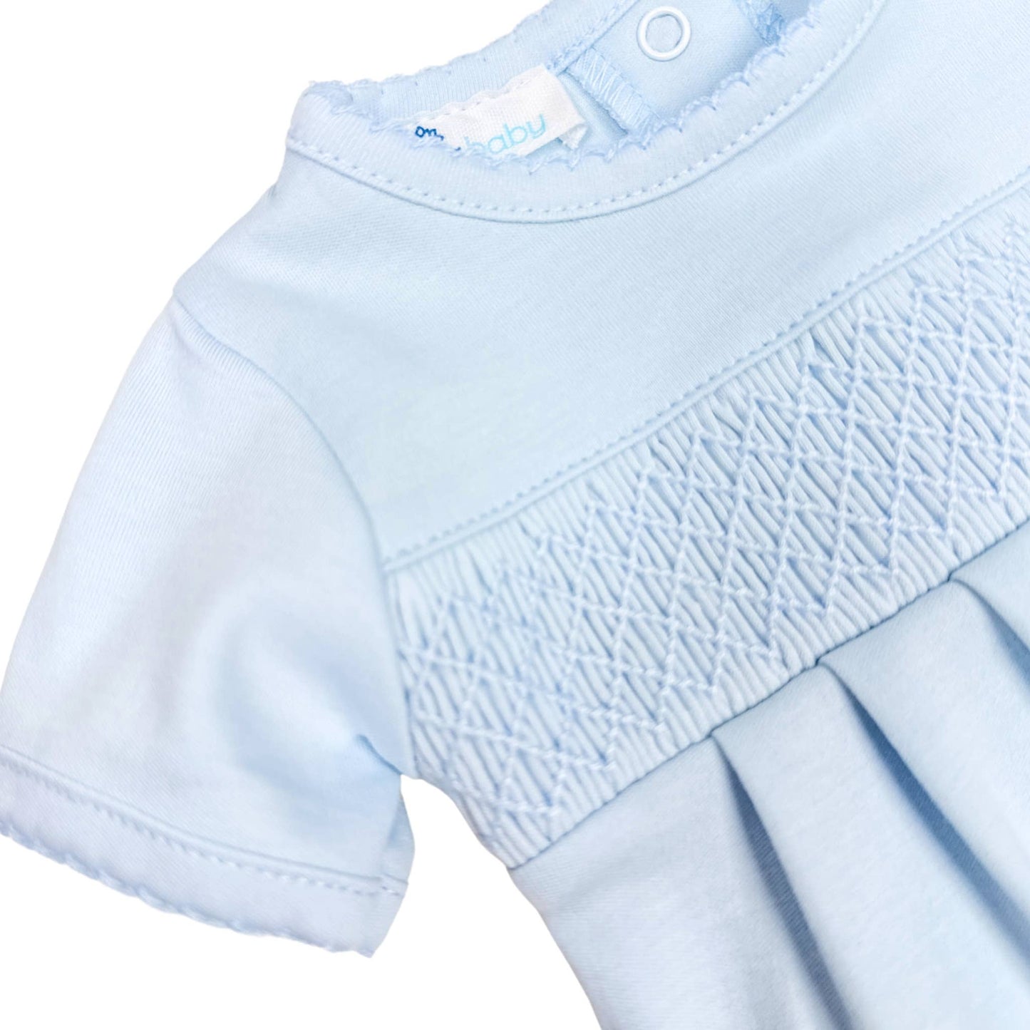 Essentials Solid Smocked Bubble - Blue: