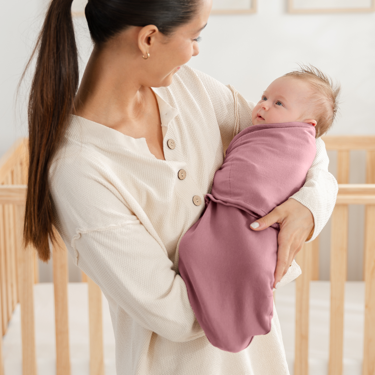 Easy Swaddle Blanket, 3 Pack - 100% Cotton by Comfy Cubs: Blue / Small (0-3 Months)