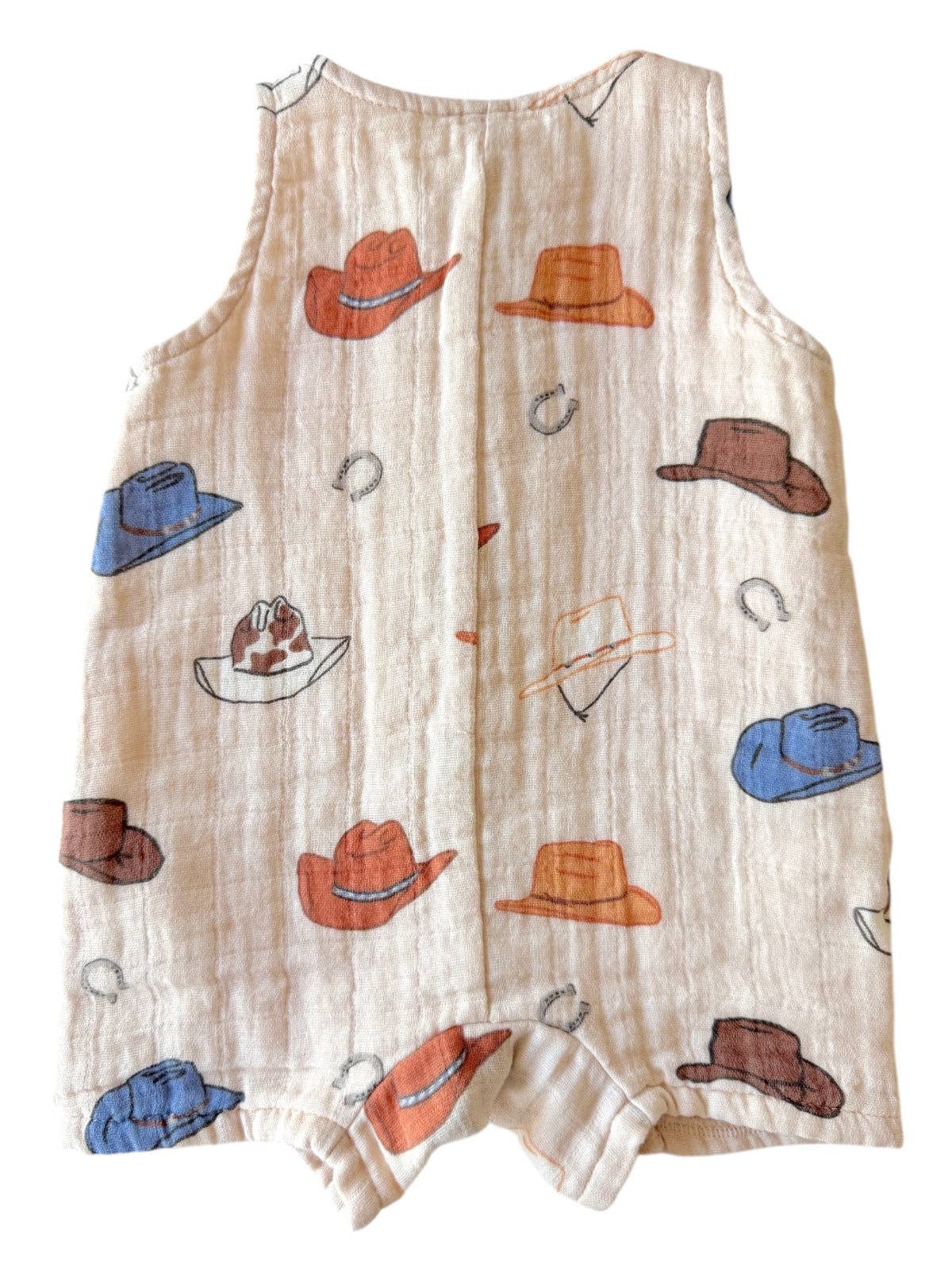 Western / Muslin Shortie Romper: 6-12M