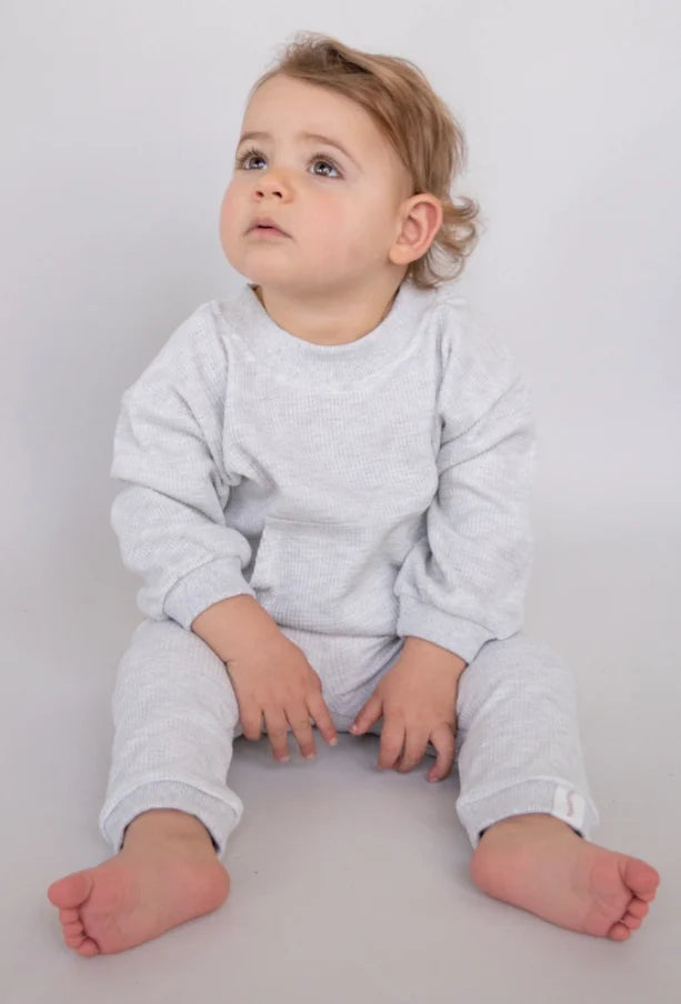 Waffle pocket crewneck pullover - Wild Lapin Children’s Boutique