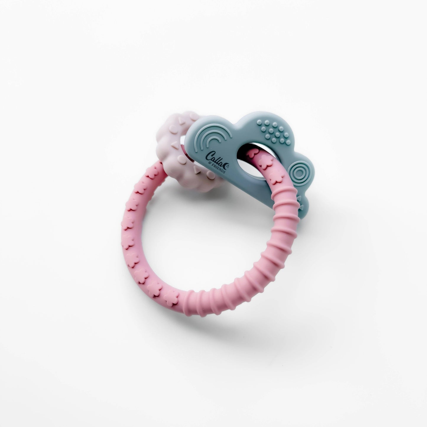 Cloudy Days Silicone Teether: Petunia Pink