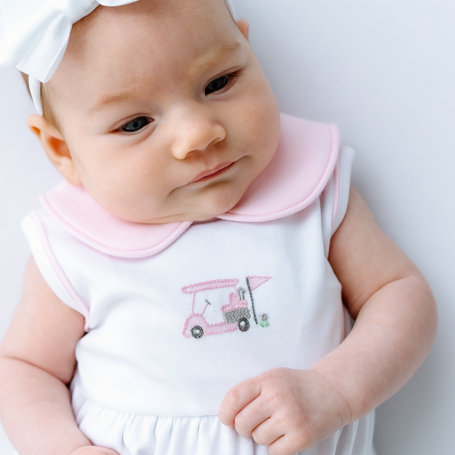Little Golfer Collared Bubble - Pink