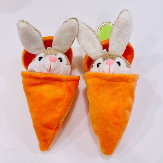 Peek-A-Boo Bunny Carrot Keychain