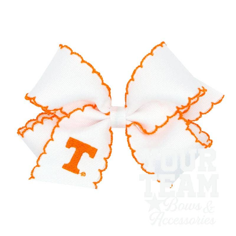 Medium Tennessee Moonstitch Embroidered Hair Bow: UNIVERSITY OF TENNESSEE