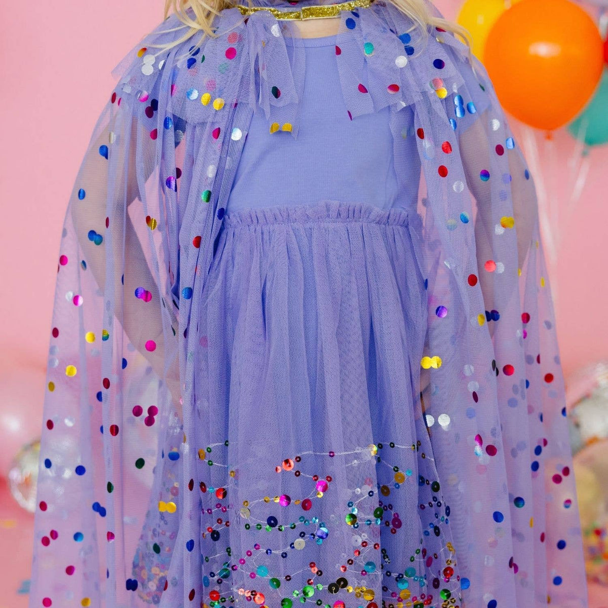 Lavender Confetti Cape - Kids Dress Up Cape