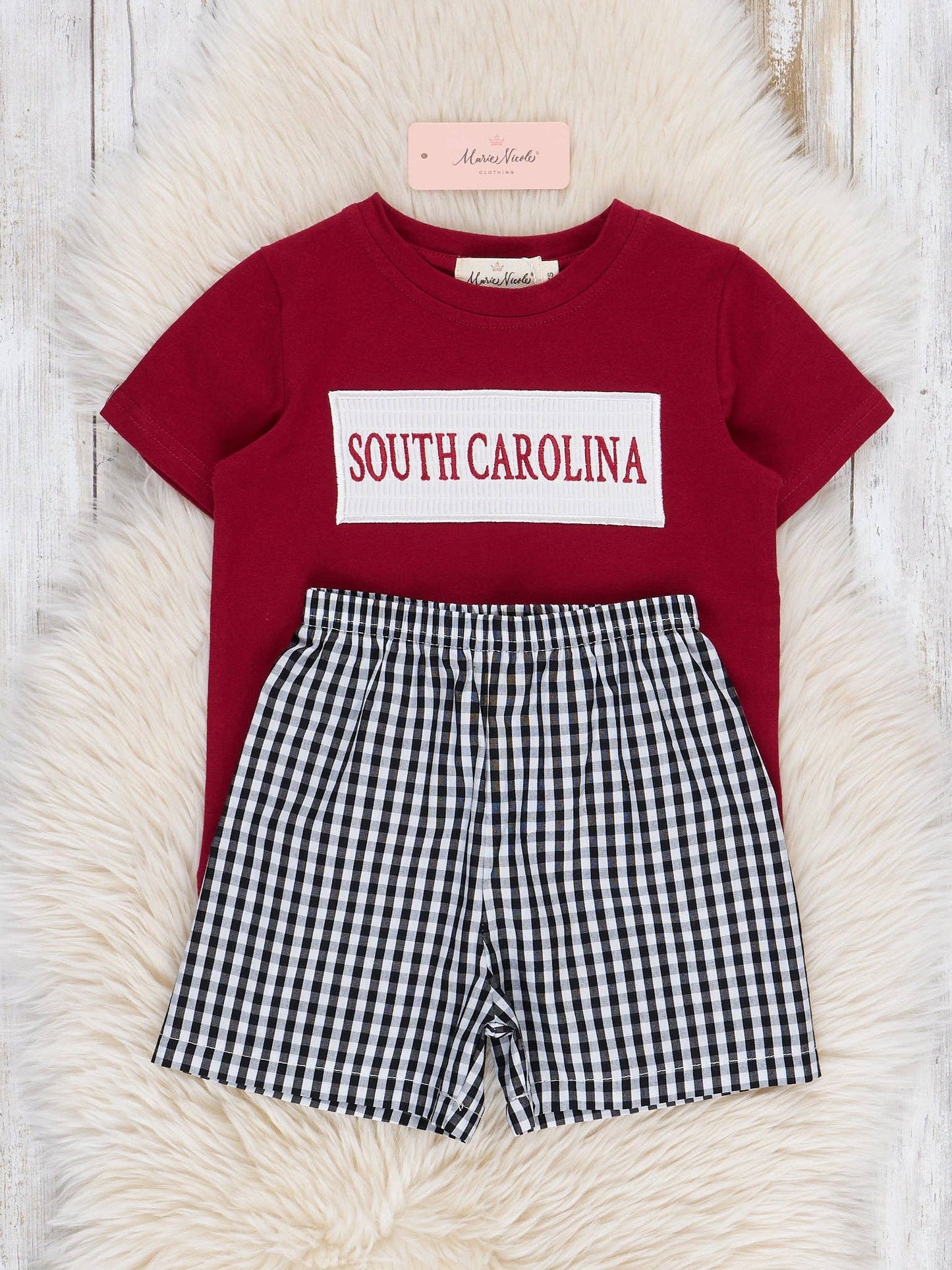 South Carolina Smocked Gingham Outfit