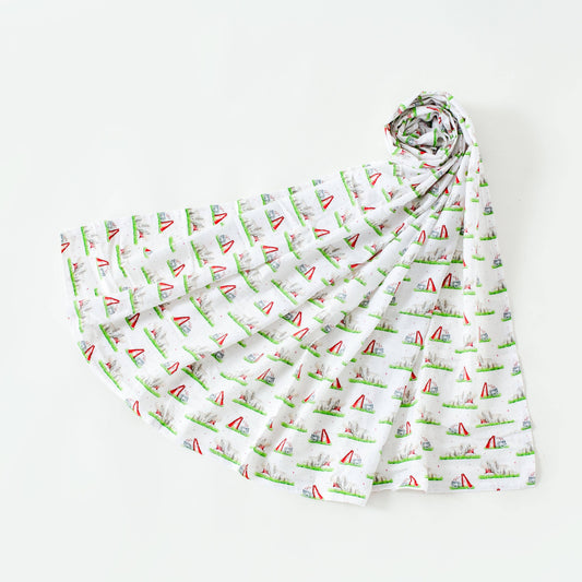 Mascot Mania in Alabama Organic Muslin Blanket