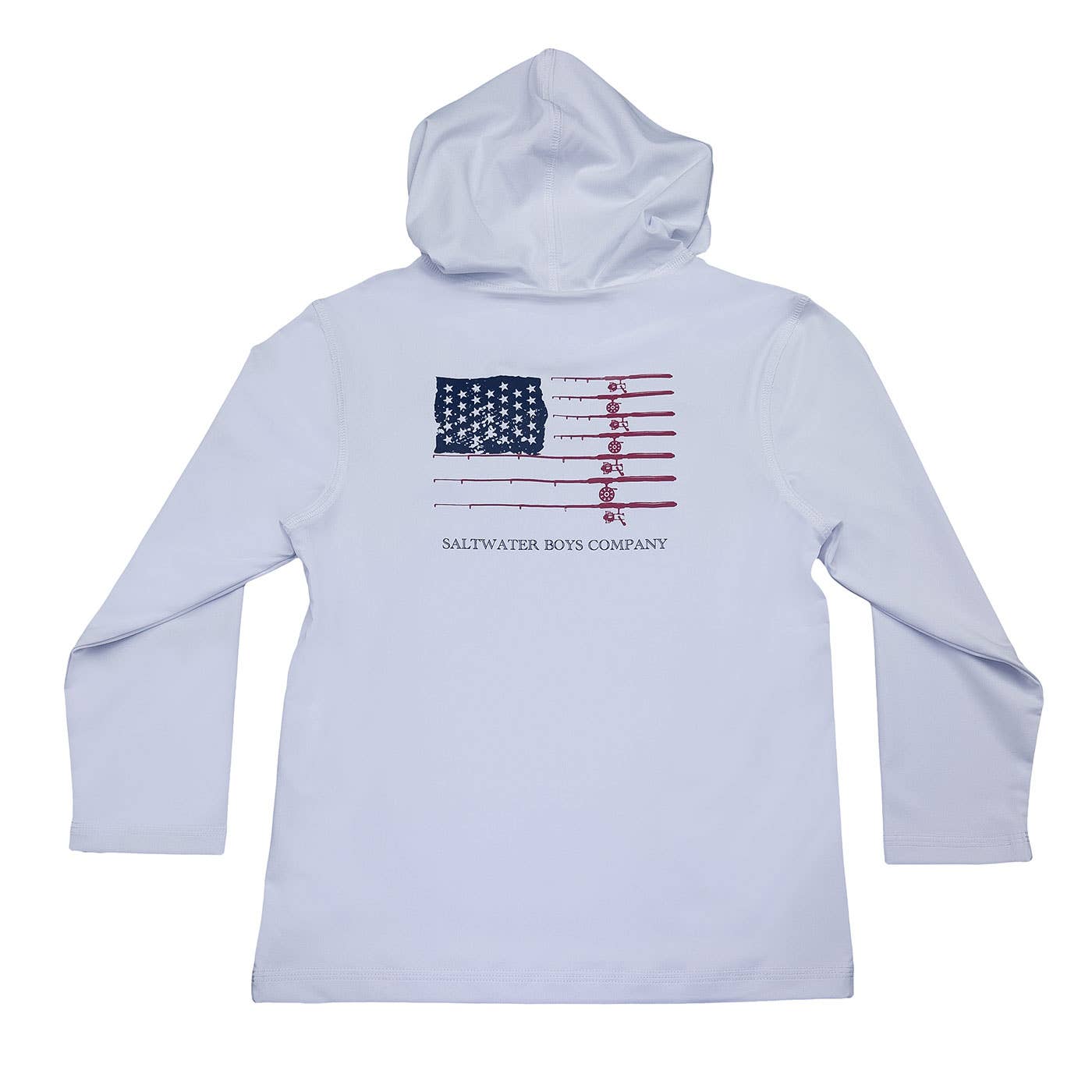 Boys Performance Hoodie White Fishing