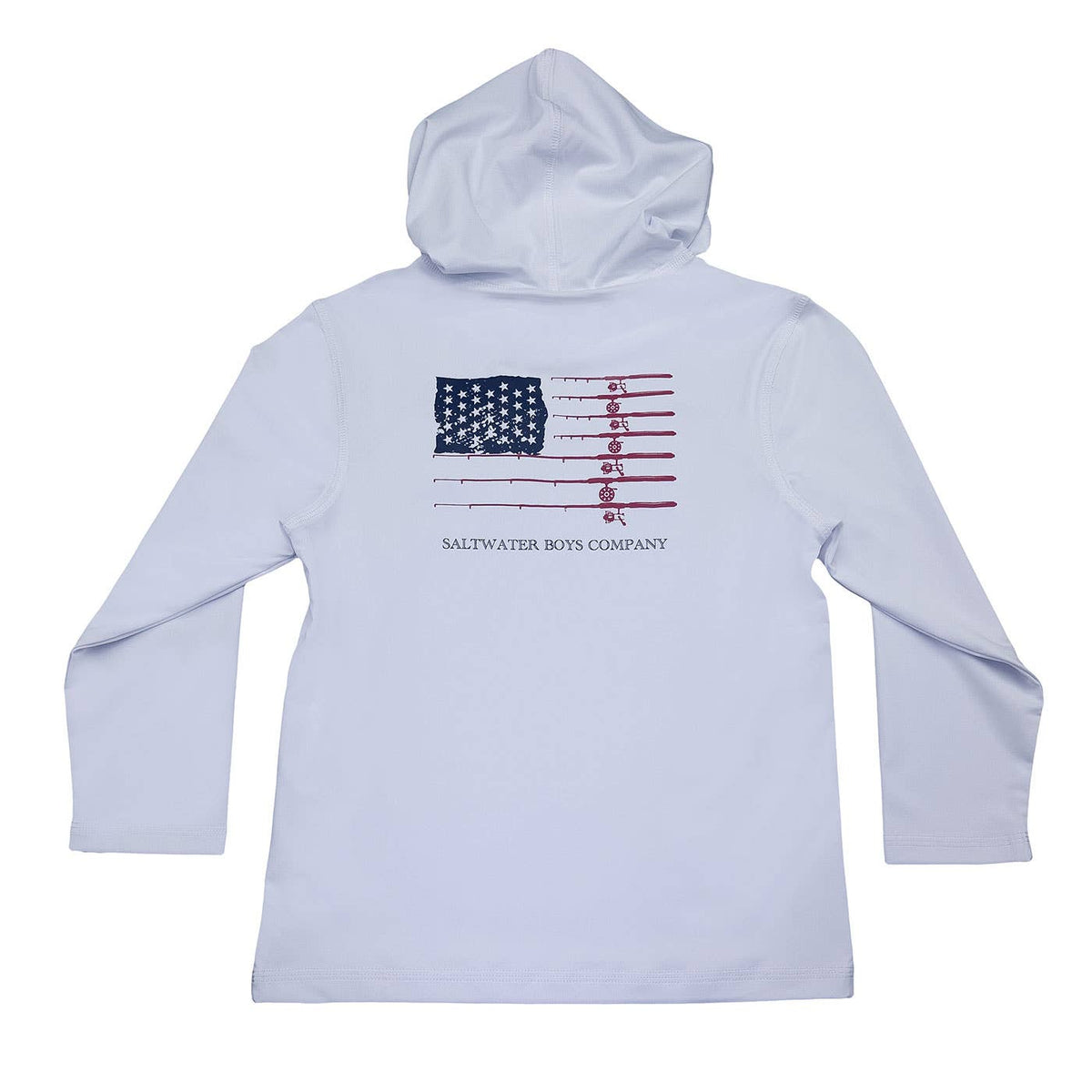 Boys Performance Hoodie White Fishing