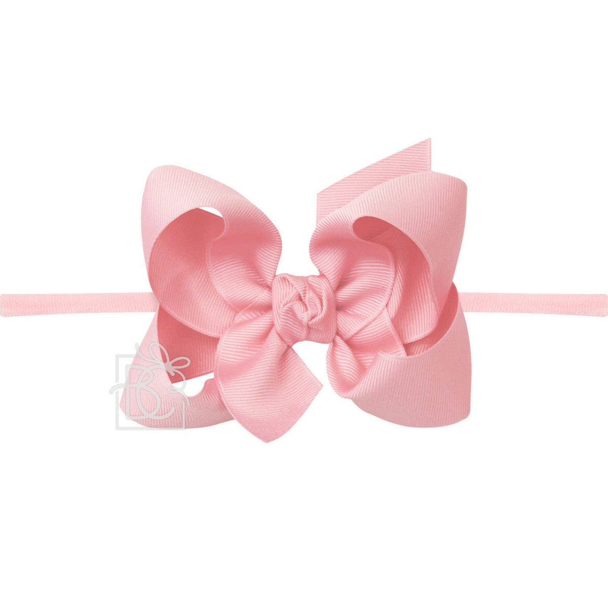 1/4" NYLON PANTYHOSE HEADBAND W/SIGNATURE GROSGRAIN BOW: L. ORCHID / 2" Toddler