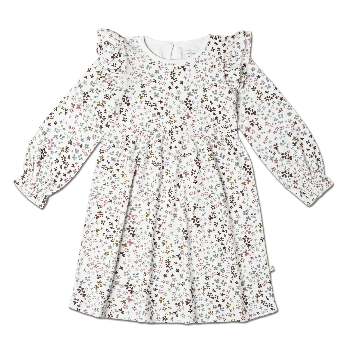 Organic Ruffle Sleeve Dress - Garden