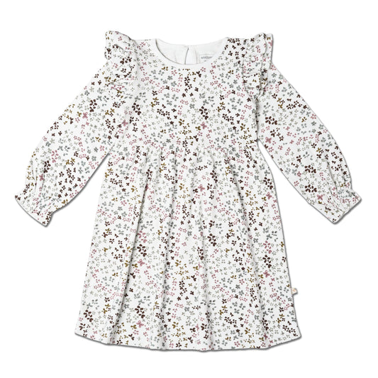 Organic Ruffle Sleeve Dress - Garden