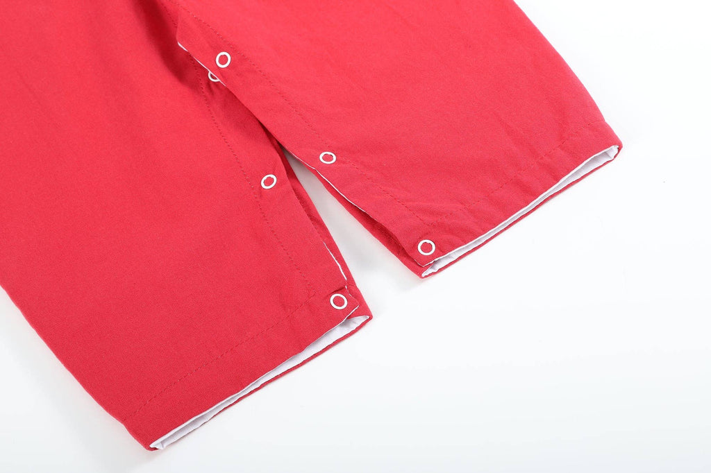 Red Reindeer Pocket Overalls - Wild Lapin Children’s Boutique