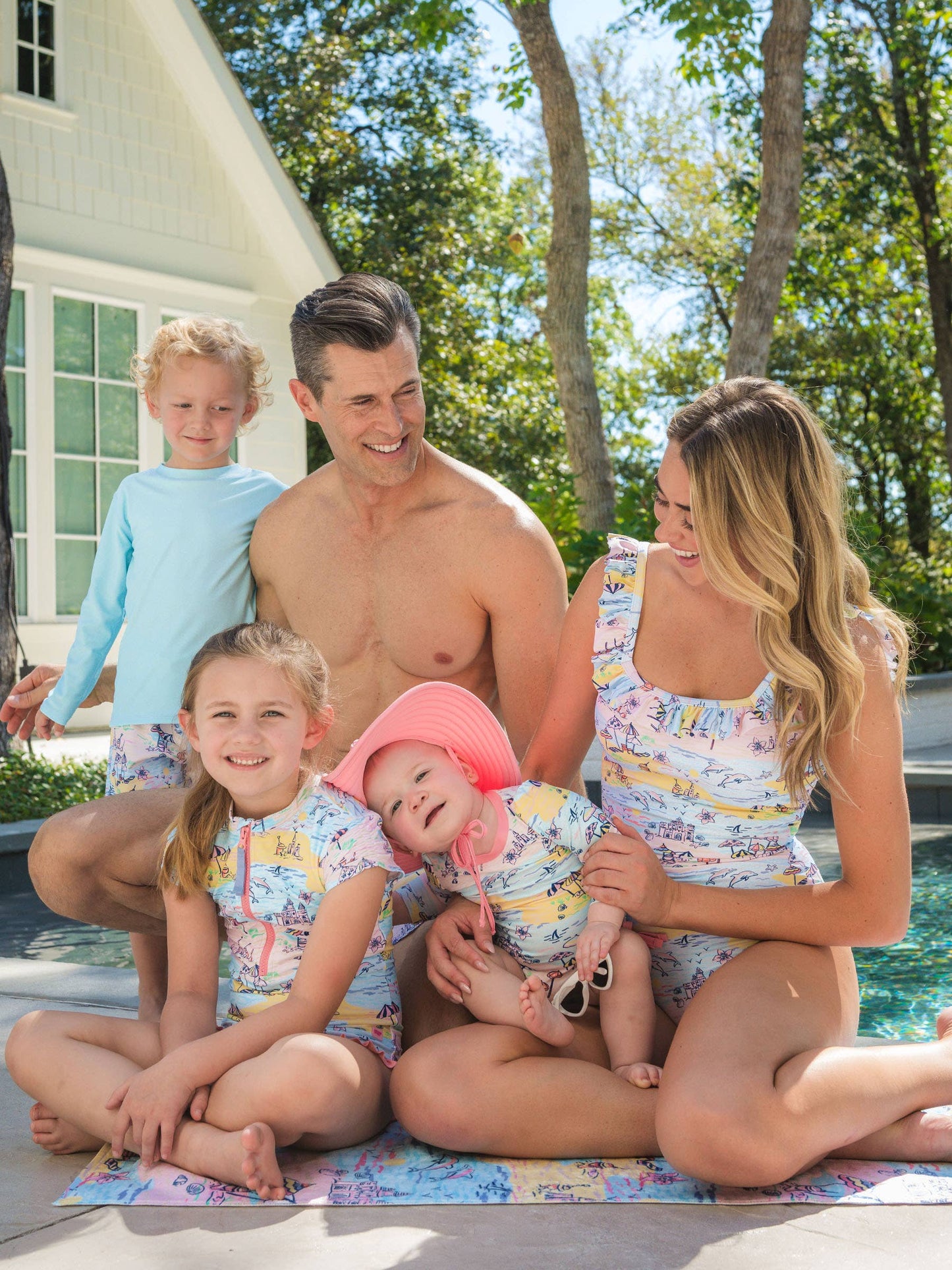 Boys Beach Day Performance Hybrid Swim Trunks: Multi-Color