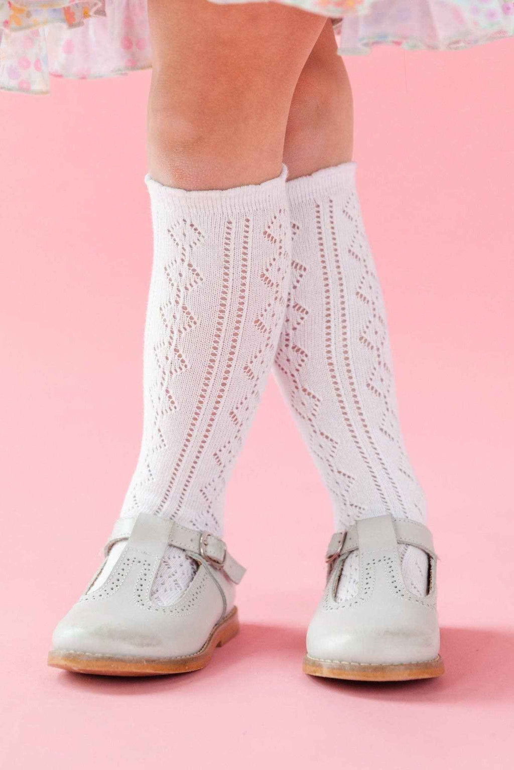 Scalloped Fancy Knee High Socks - White: 1.5-3 YEARS