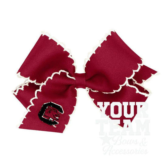 Medium South Carolina Moonstitch Embroidered Hair Bow: SOUTH CAROLINA